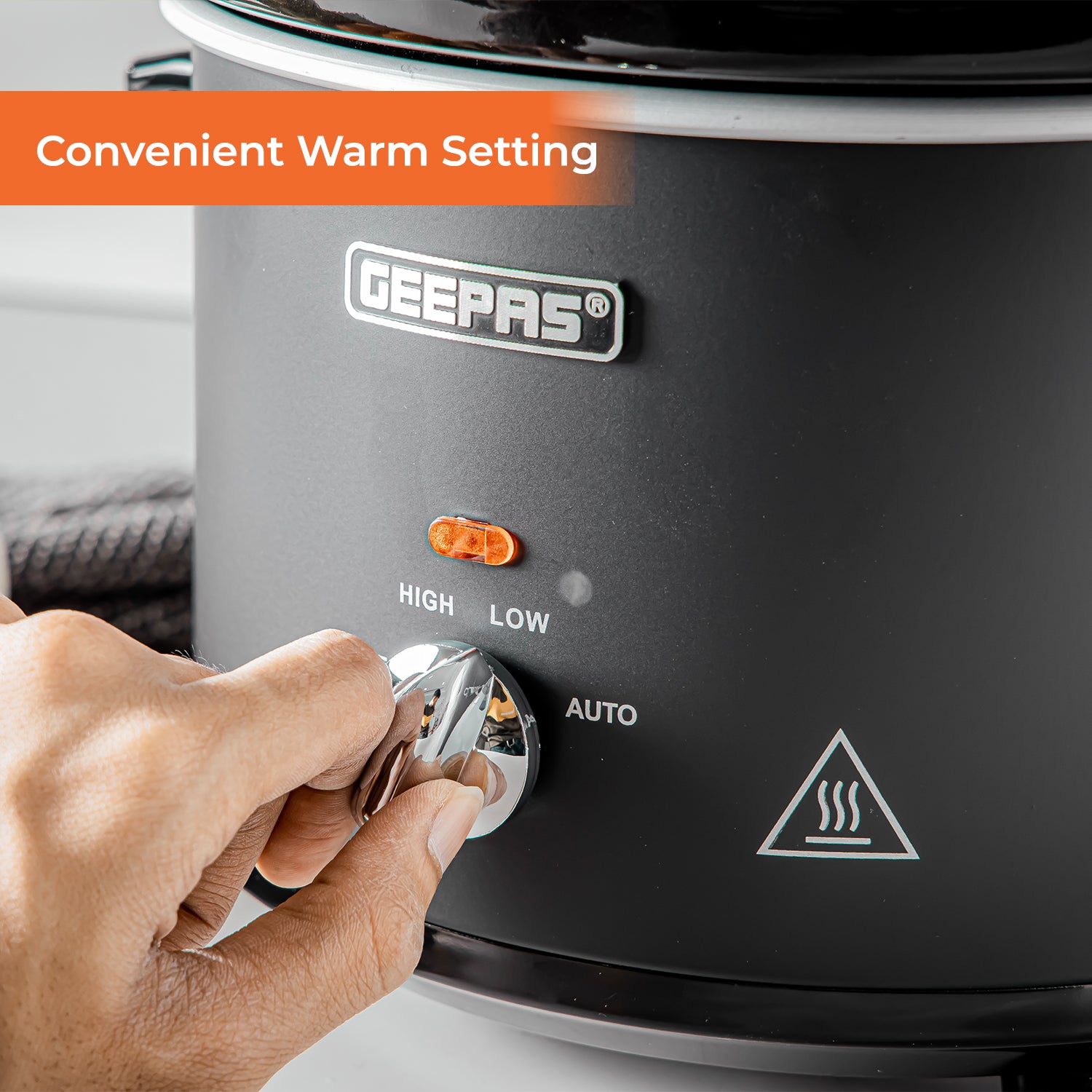 2.5L Black Electric Slow Cooker With Removable Bowl