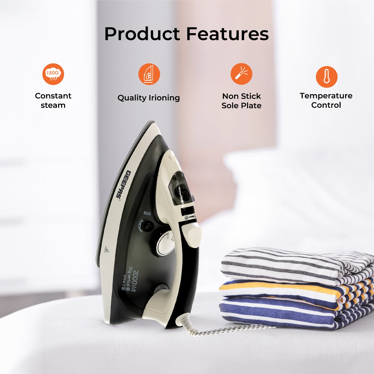 2 in 1 Ceramic Dry & Wet Steam Glide Iron