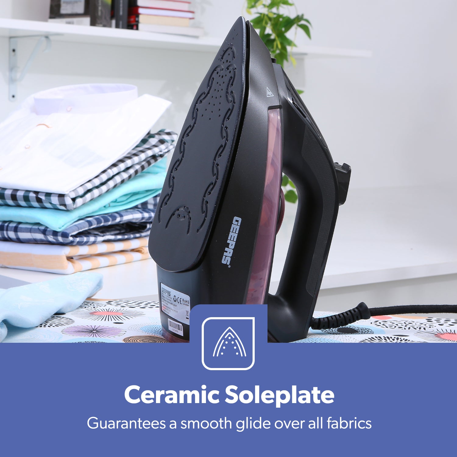 2-In-1 Ceramic Steam Wet and Dry Clothes Iron