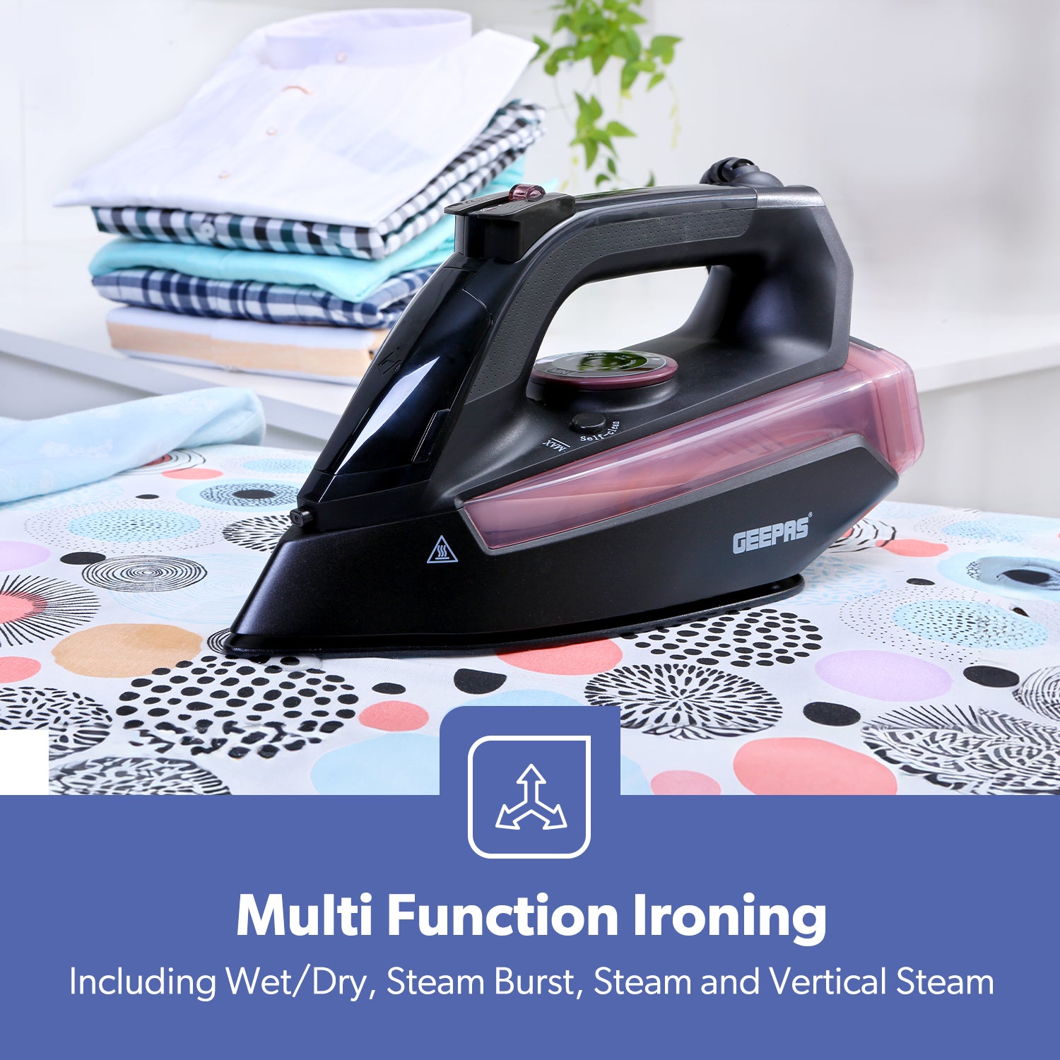2-In-1 Ceramic Steam Wet and Dry Clothes Iron