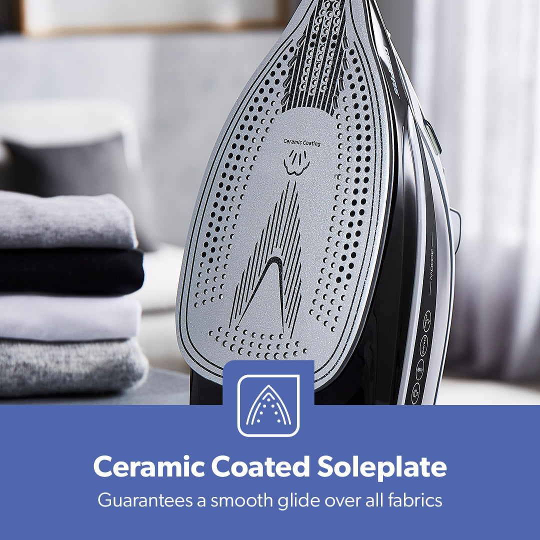 Black Anti-Drip Ceramic Plate Steam Iron