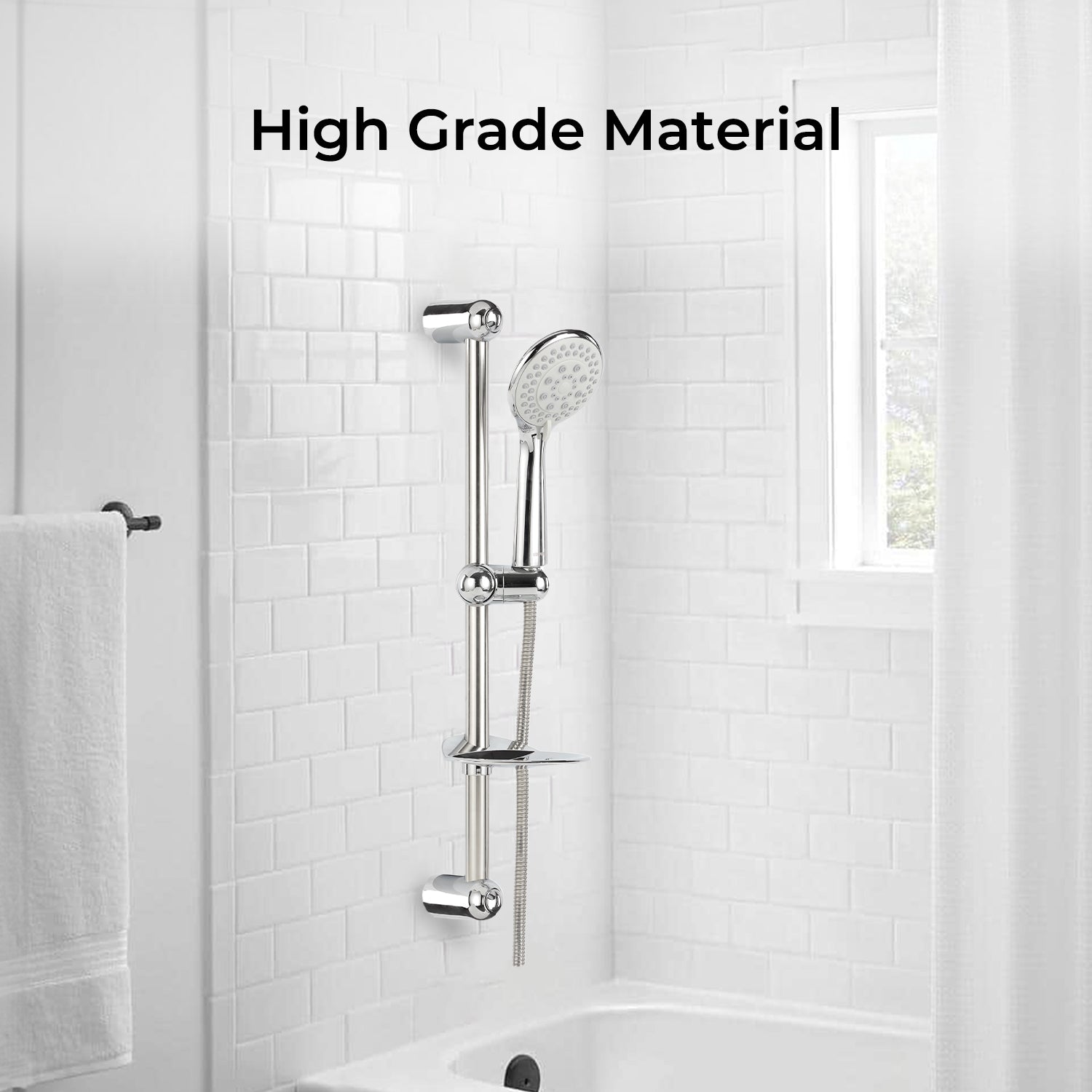 Stainless Steel Sliding Rail Shower Set With High Pressure Shower Head