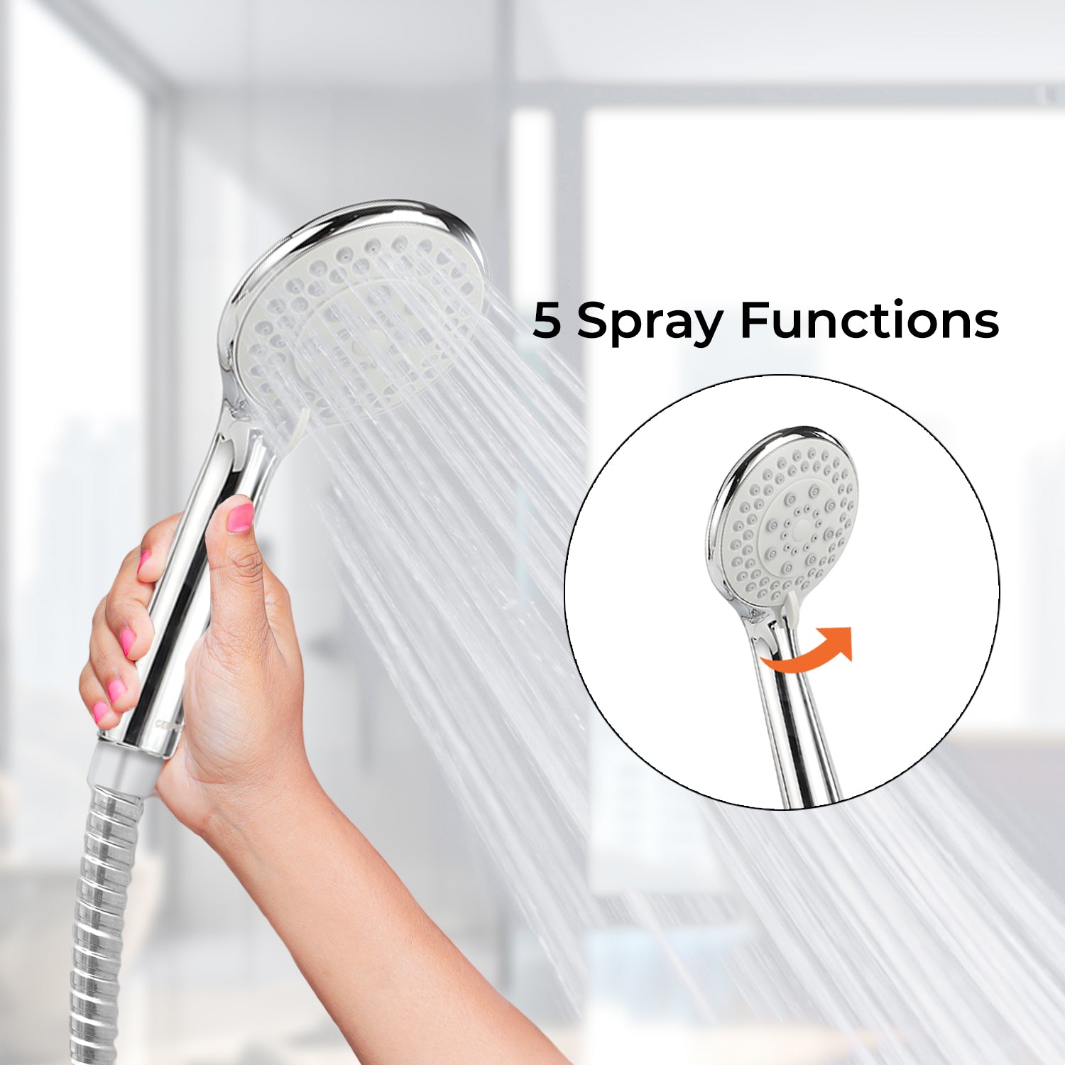 Stainless Steel Sliding Rail Shower Set With High Pressure Shower Head