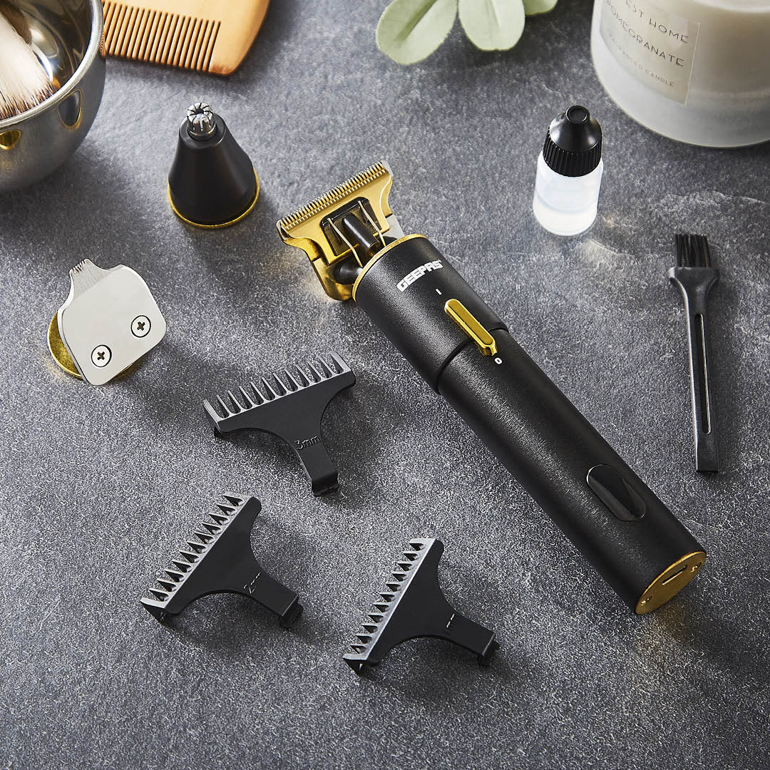 3-In-1 Black and Gold Prestige Rechargeable Shaver