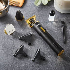 3-In-1 Black and Gold Prestige Rechargeable Shaver