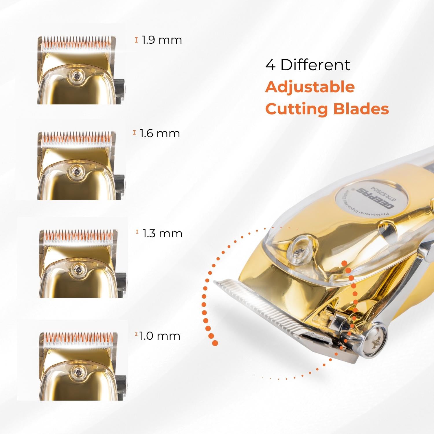 Gold Rechargeable Professional Hair Clipper and Shaver