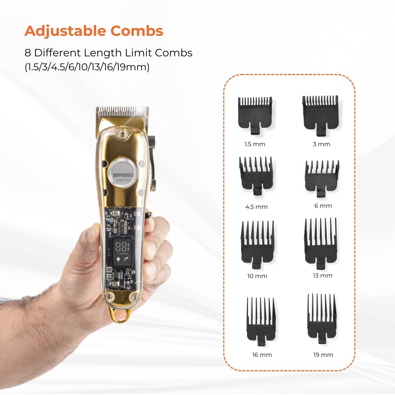 Gold Rechargeable Professional Hair Clipper and Shaver