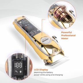 Gold Rechargeable Professional Hair Clipper and Shaver