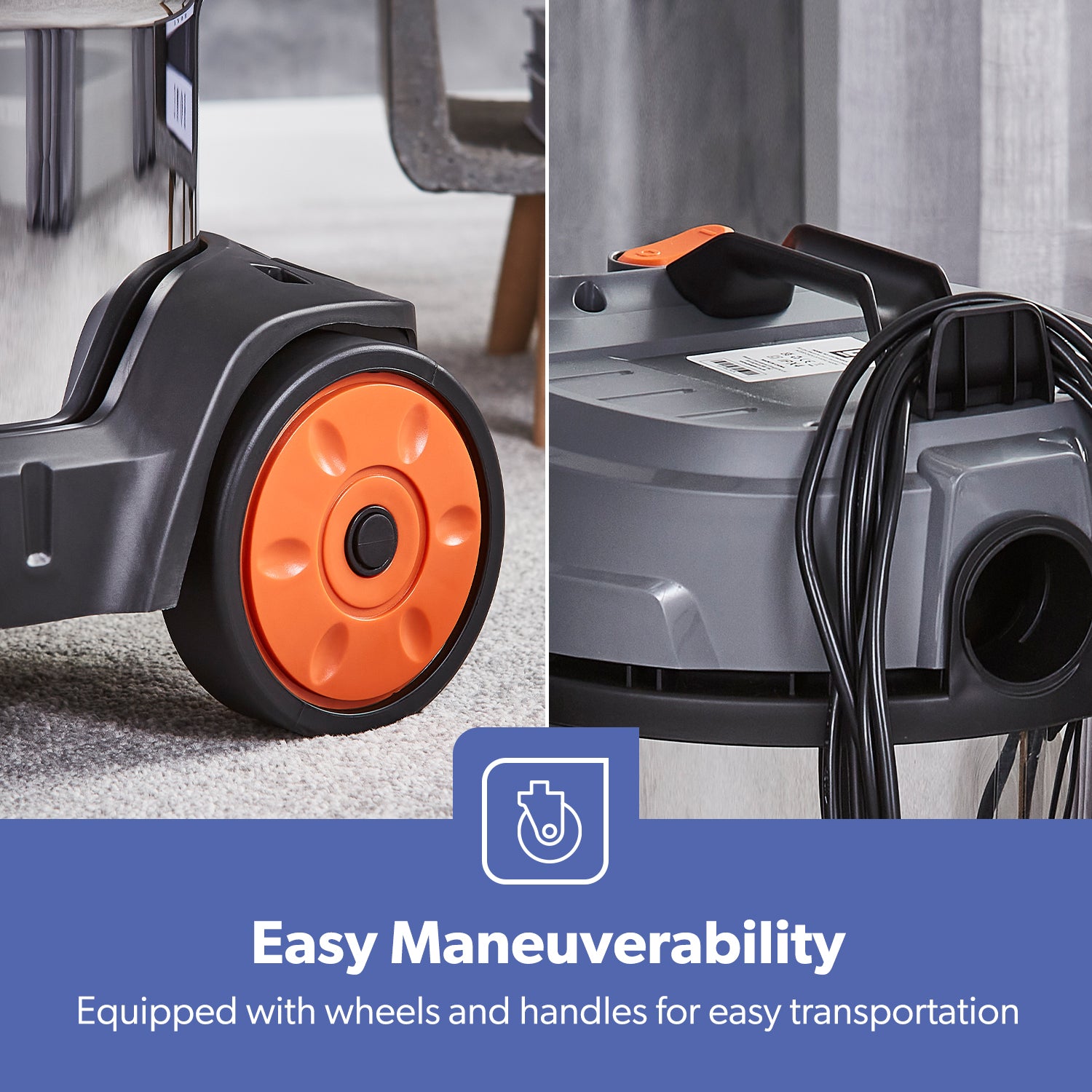 1400W Wet & Dry Bagless Drum Vacuum Cleaner 30L