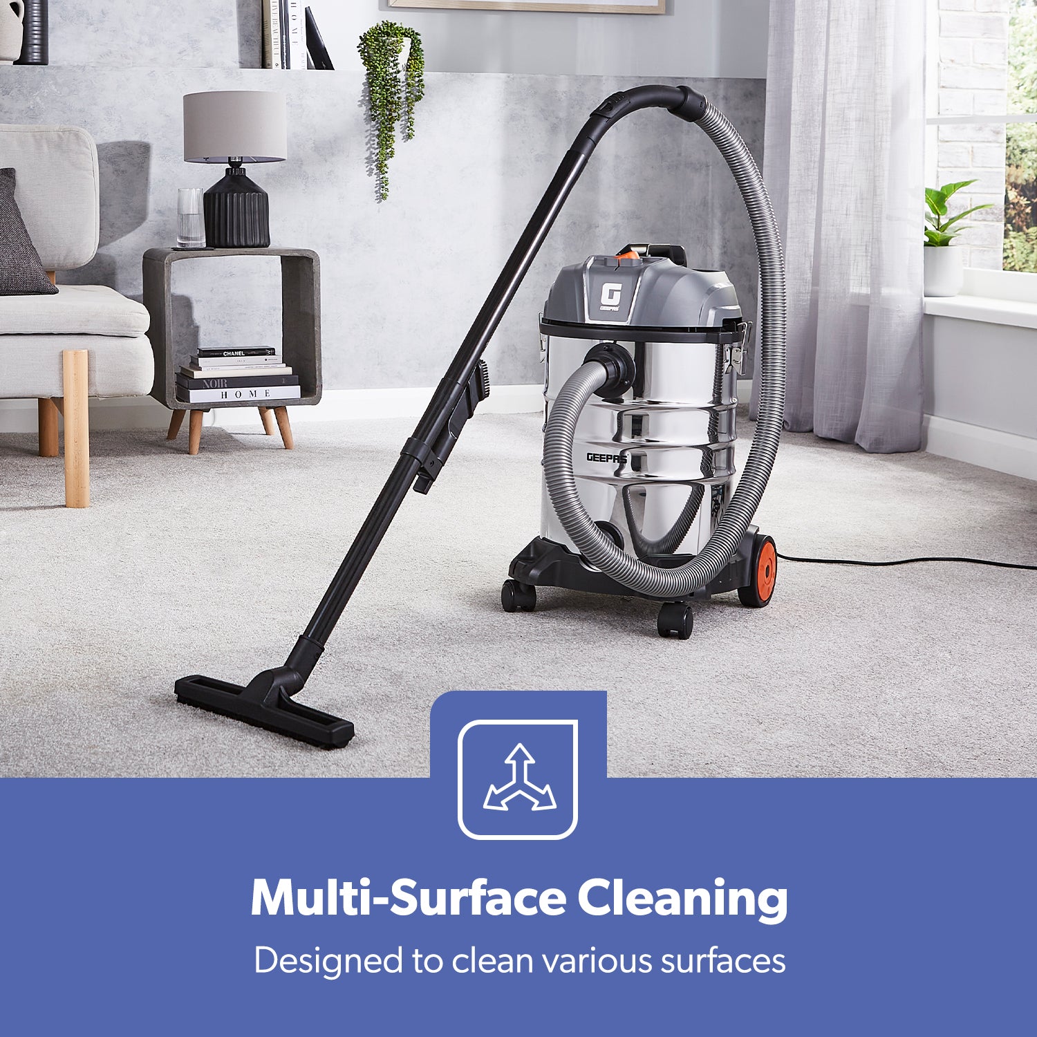1400W Wet & Dry Bagless Drum Vacuum Cleaner 30L