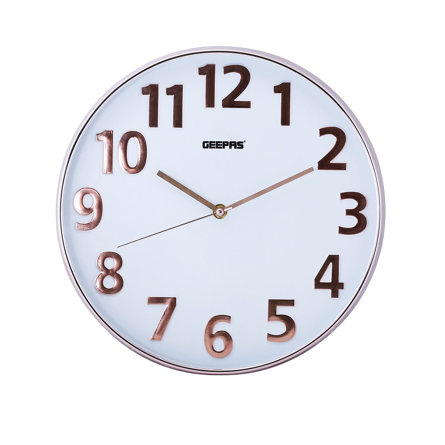 3D Rose Gold and White Glass Wall Clock