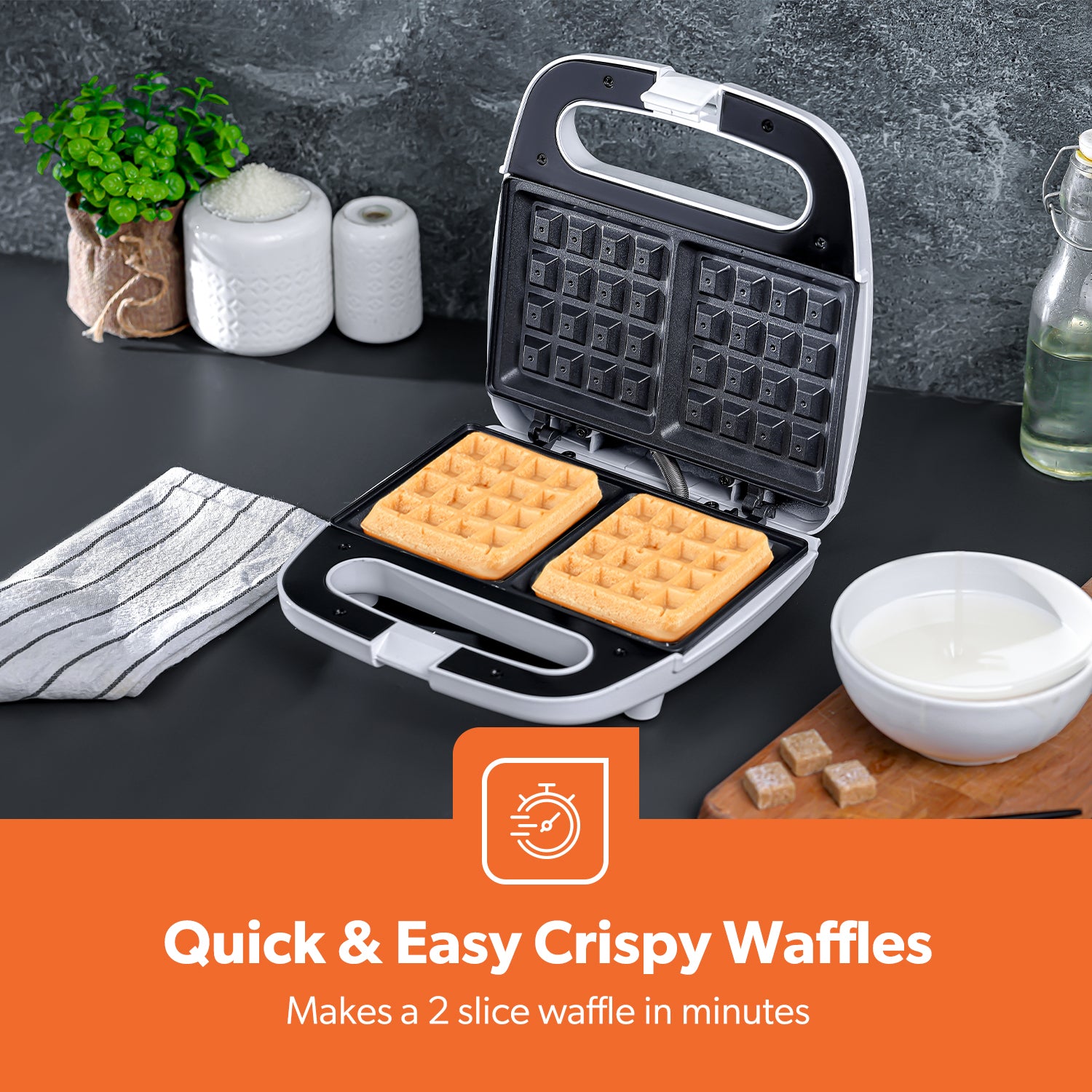 Two-Slice Non-Stick Belgian Waffle Maker