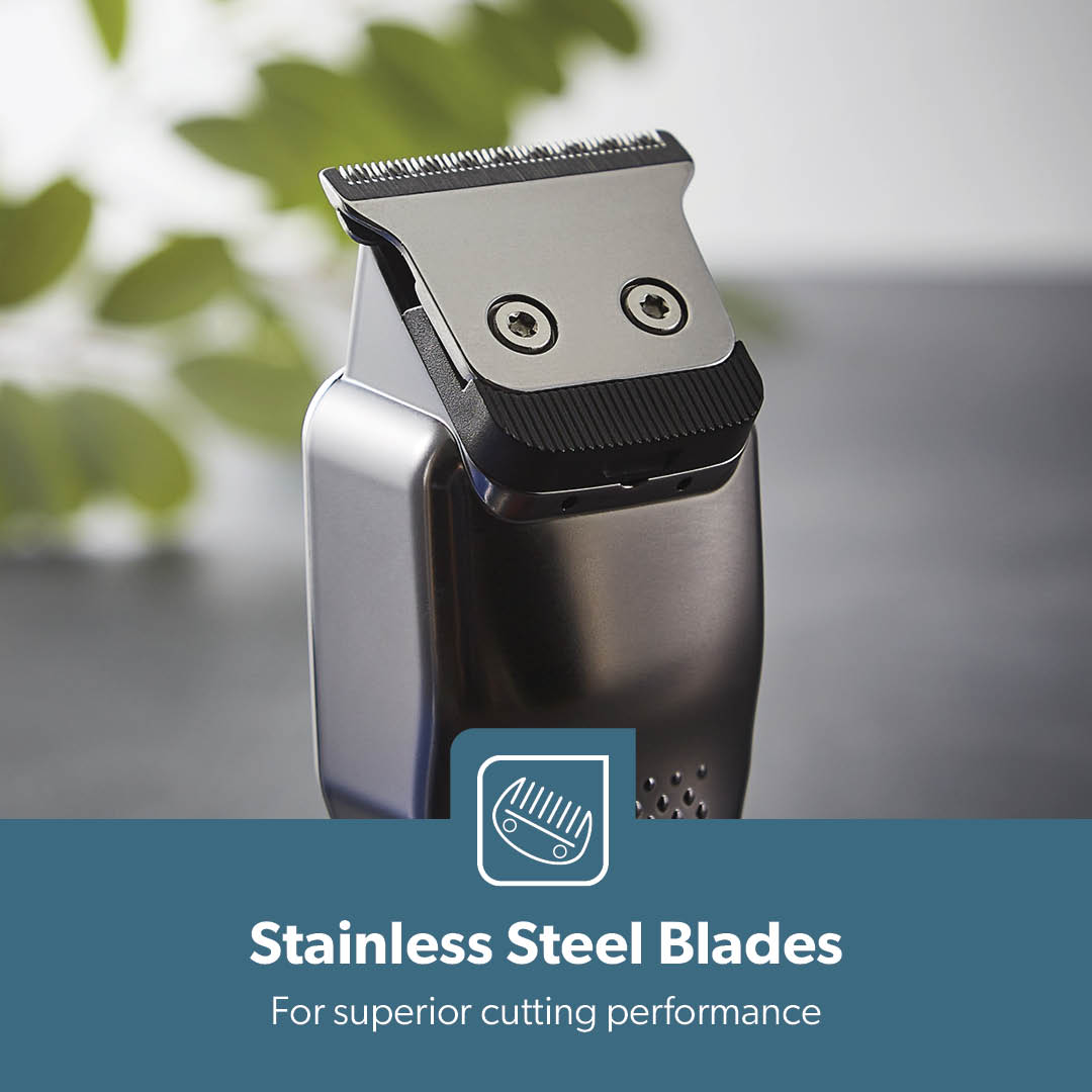 Waterproof Chrome Rechargeable Hair and Beard Trimmer