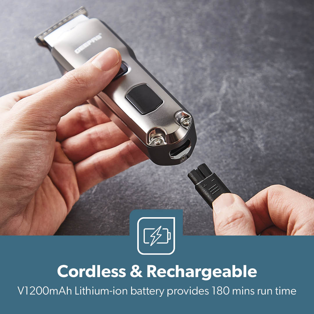 Waterproof Chrome Rechargeable Hair and Beard Trimmer