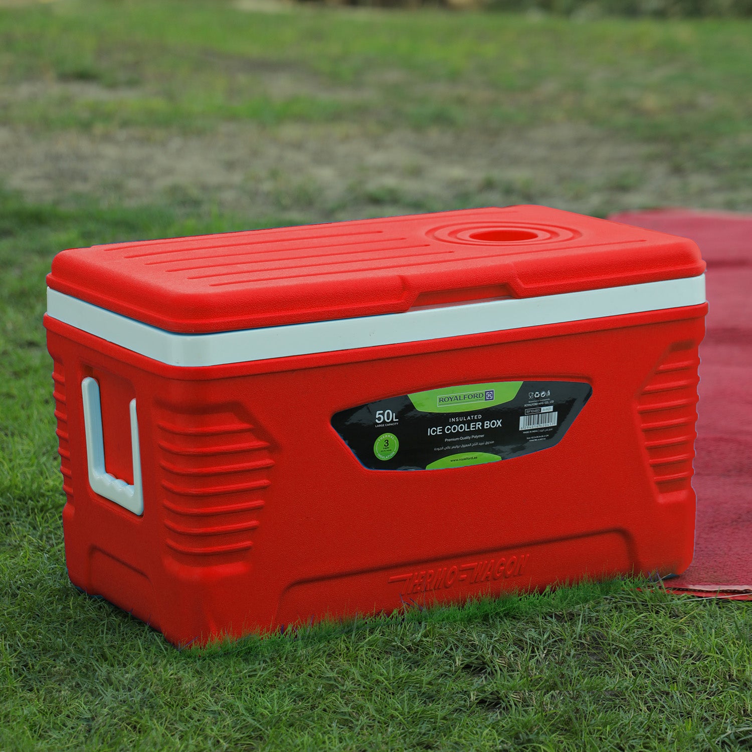 50L Red Double Insulated Ice Cooler Chest