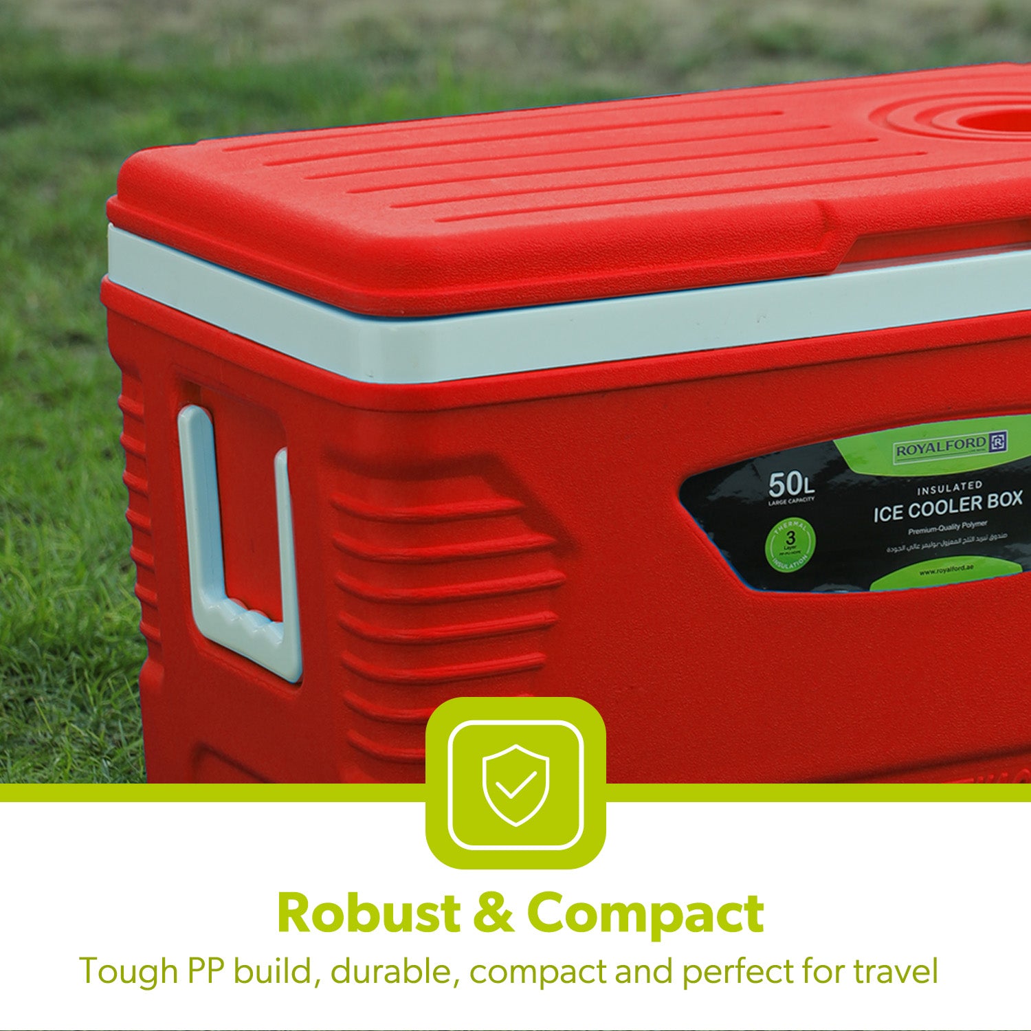 50L Red Double Insulated Ice Cooler Chest