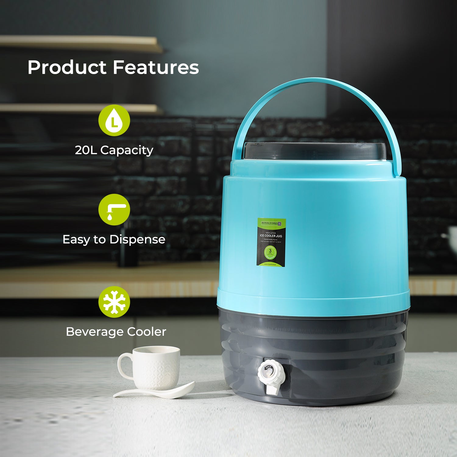 20L Reusable Insulated Water Cooler and Carrier