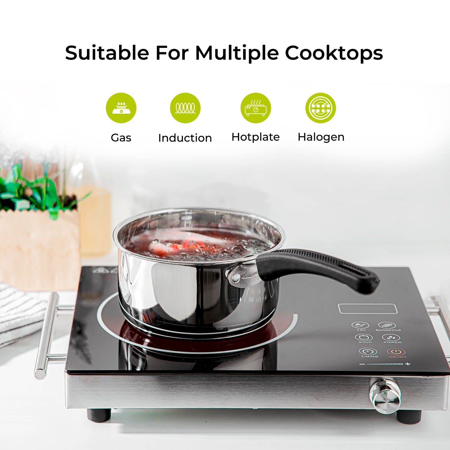 16cm Stainless Steel Heavy-Gauge Tri-Ply Saucepan