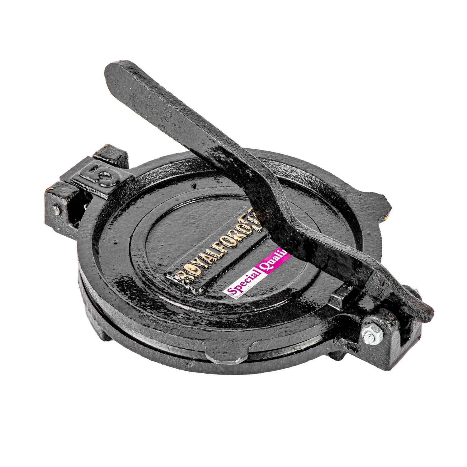 18.5cm Black Cast Iron Chapati Maker and Roti Press