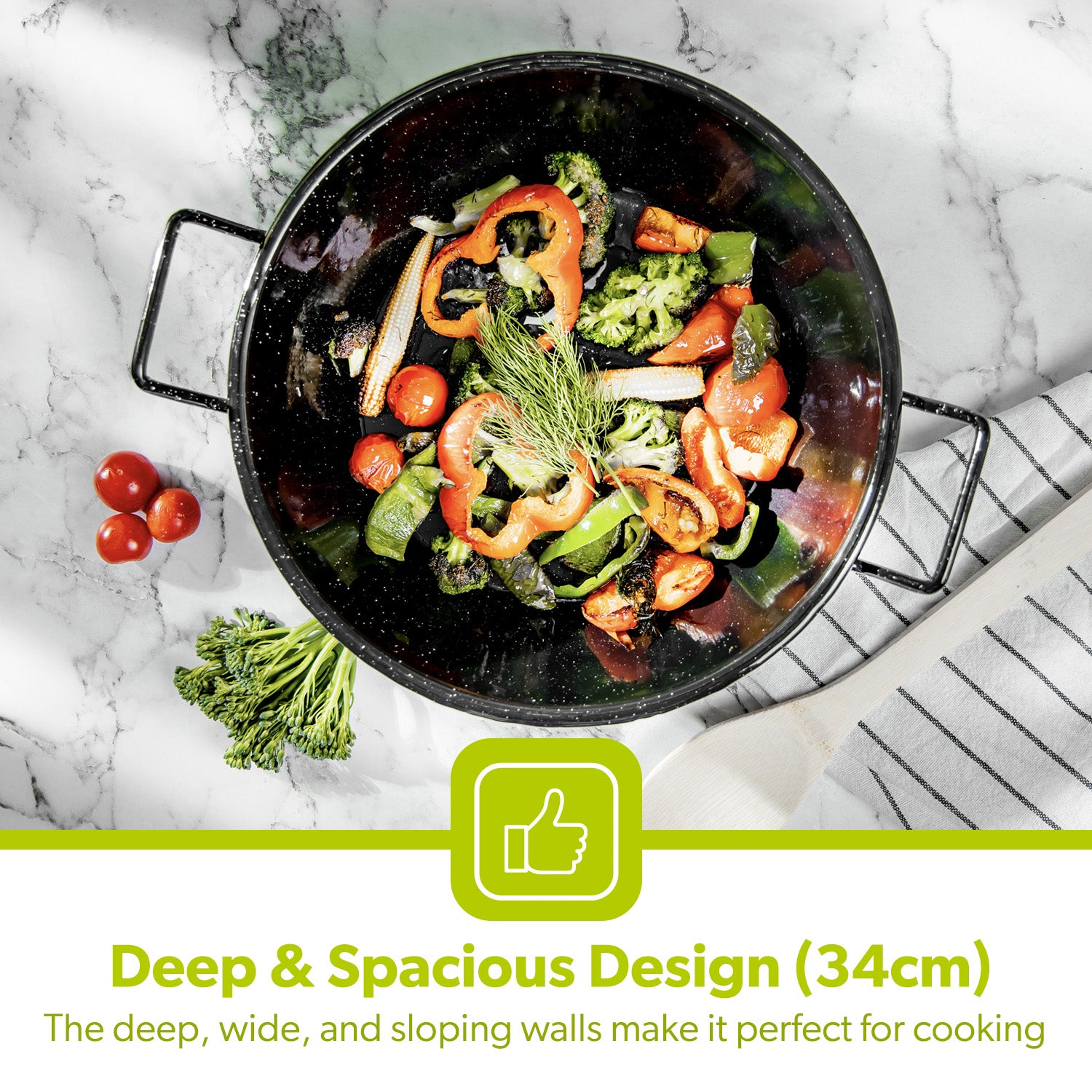 Non-Stick Authentic Wok Stir Fry Pans (20cm-34cm)