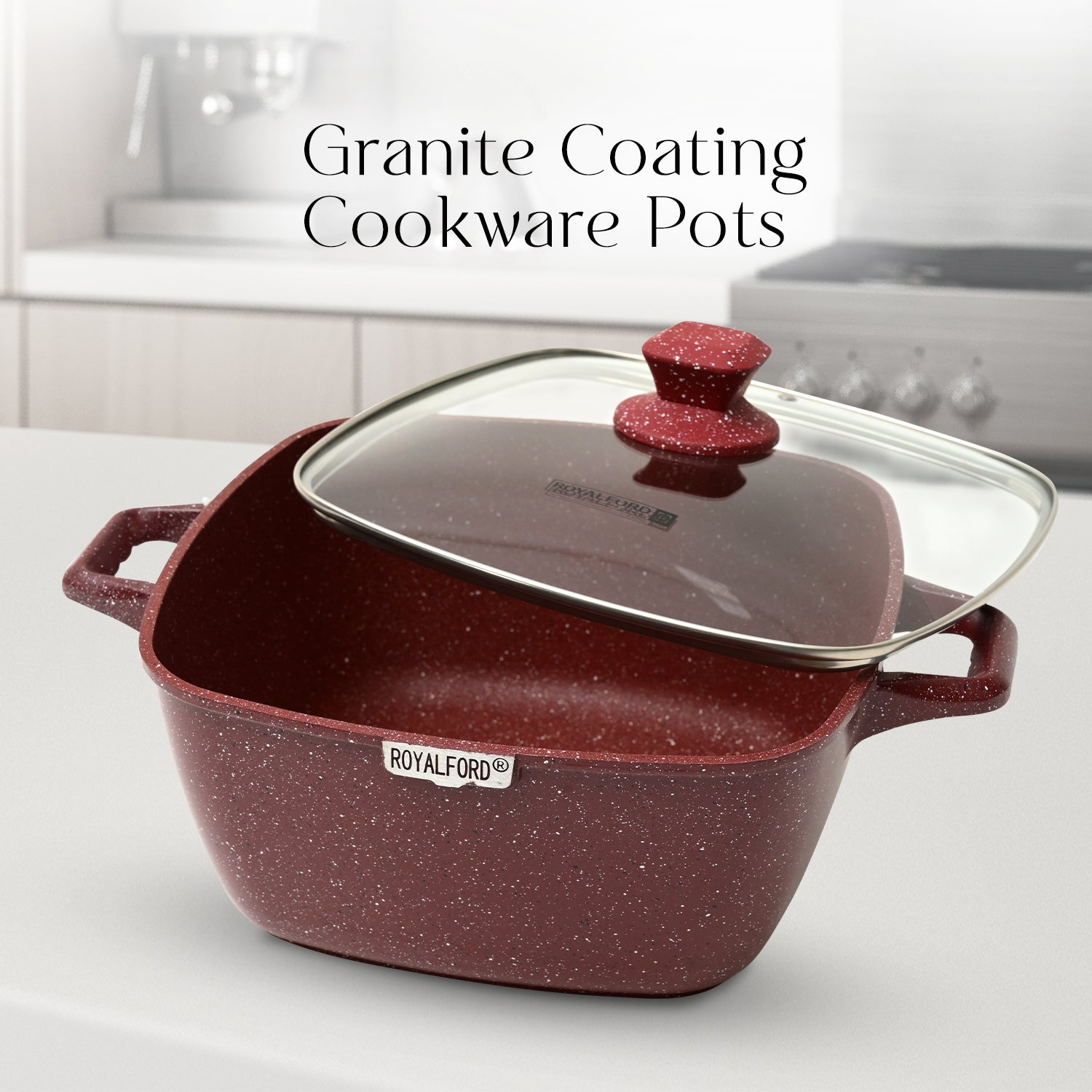 4-Piece Red Die-Cast Casserole Cookware Set