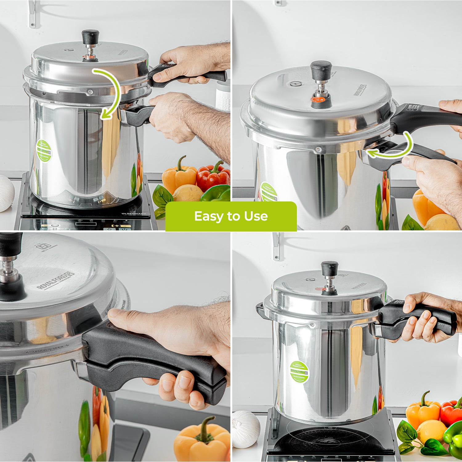 12L Lightweight Aluminium Stovetop Pressure Cooker