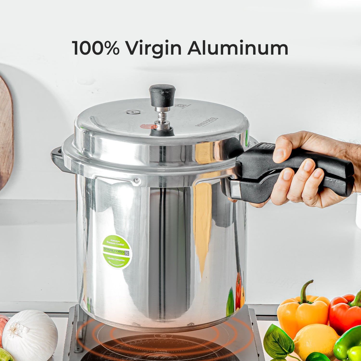 12L Lightweight Aluminium Stovetop Pressure Cooker