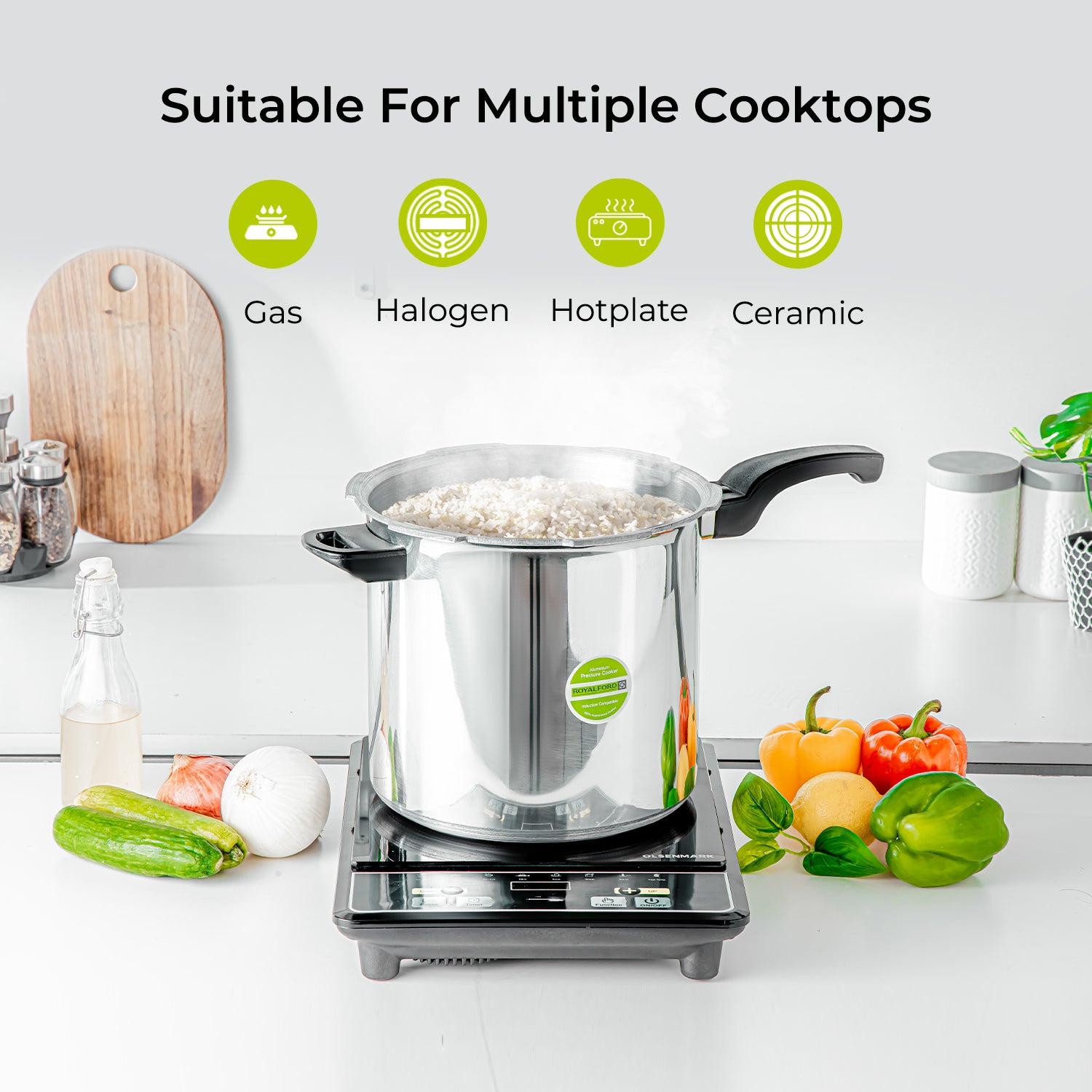 12L Lightweight Aluminium Stovetop Pressure Cooker