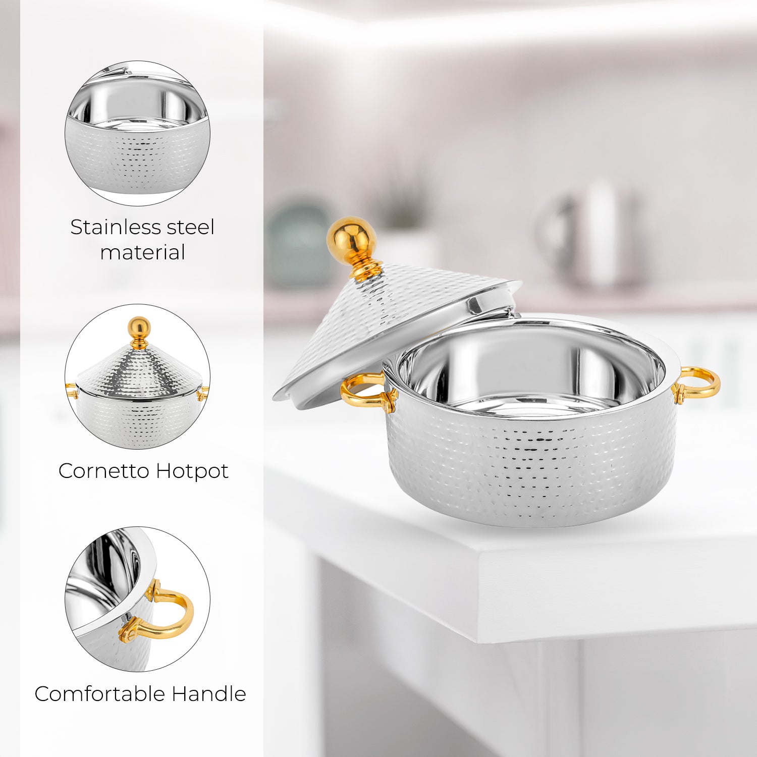3L Stainless Steel Insulated Monarch Cornetto Serving Dish
