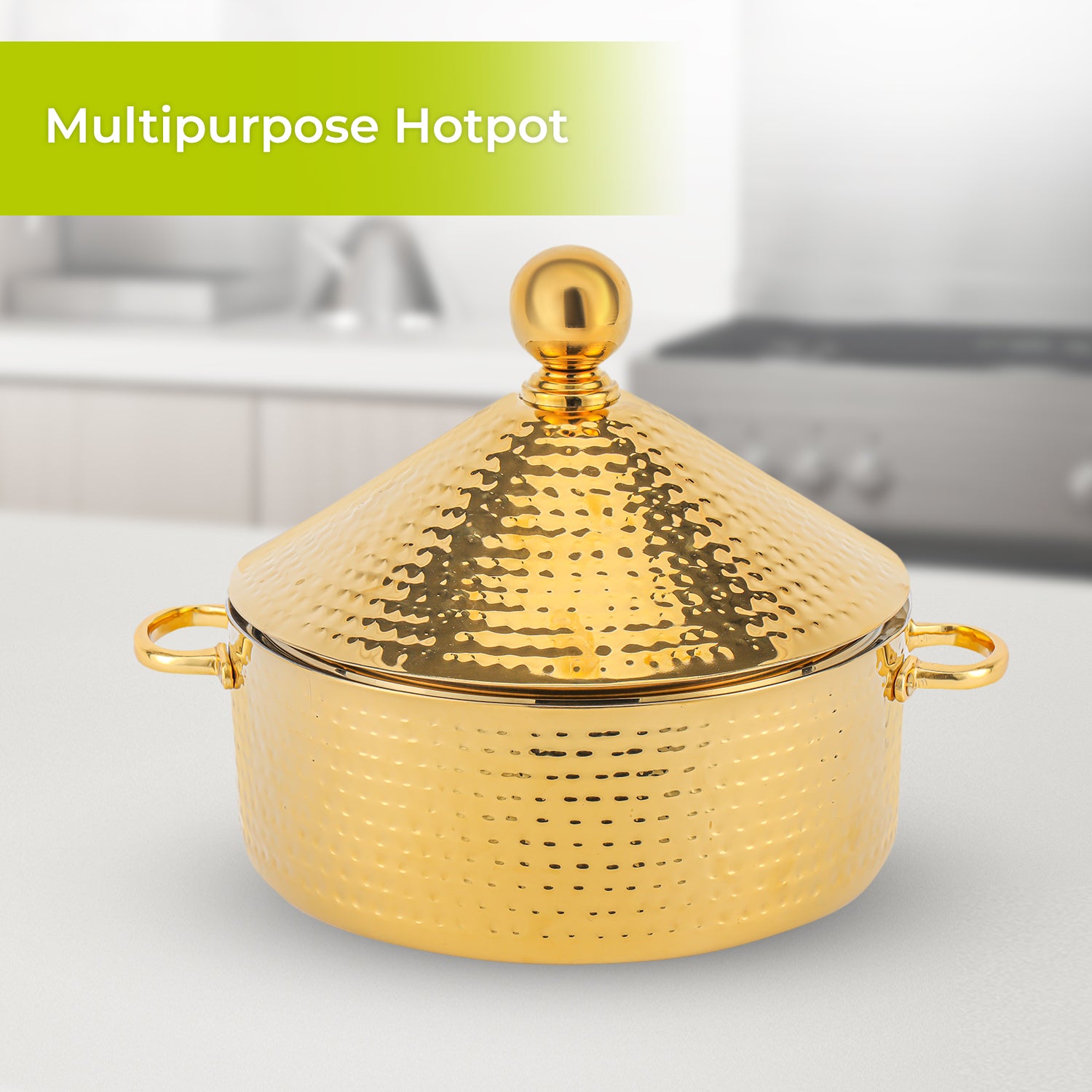 3L Stainless Steel Gold Monarch Cornetto Serving Dish