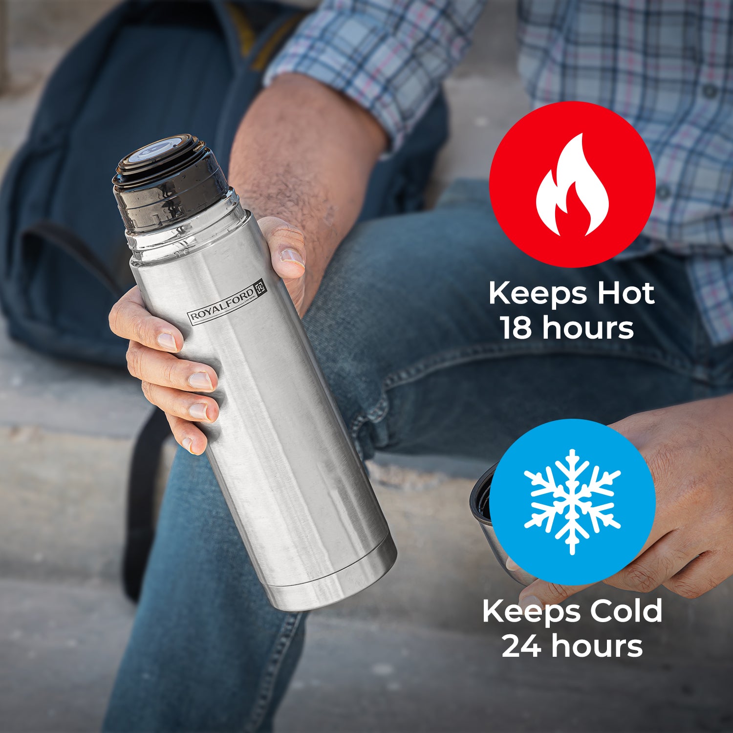 750ml Double Walled Stainless Steel Flask Bottle
