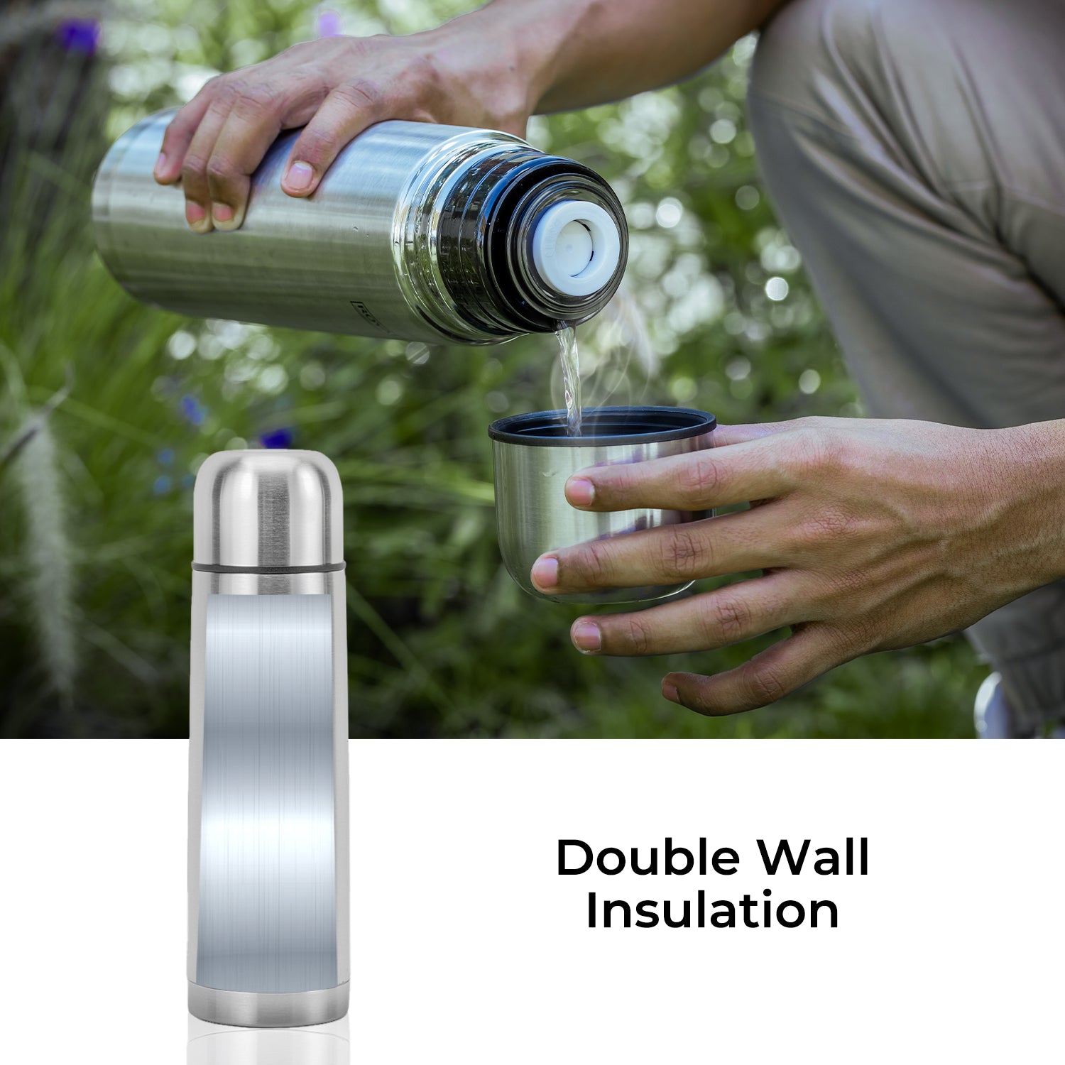 750ml Double Walled Stainless Steel Flask Bottle