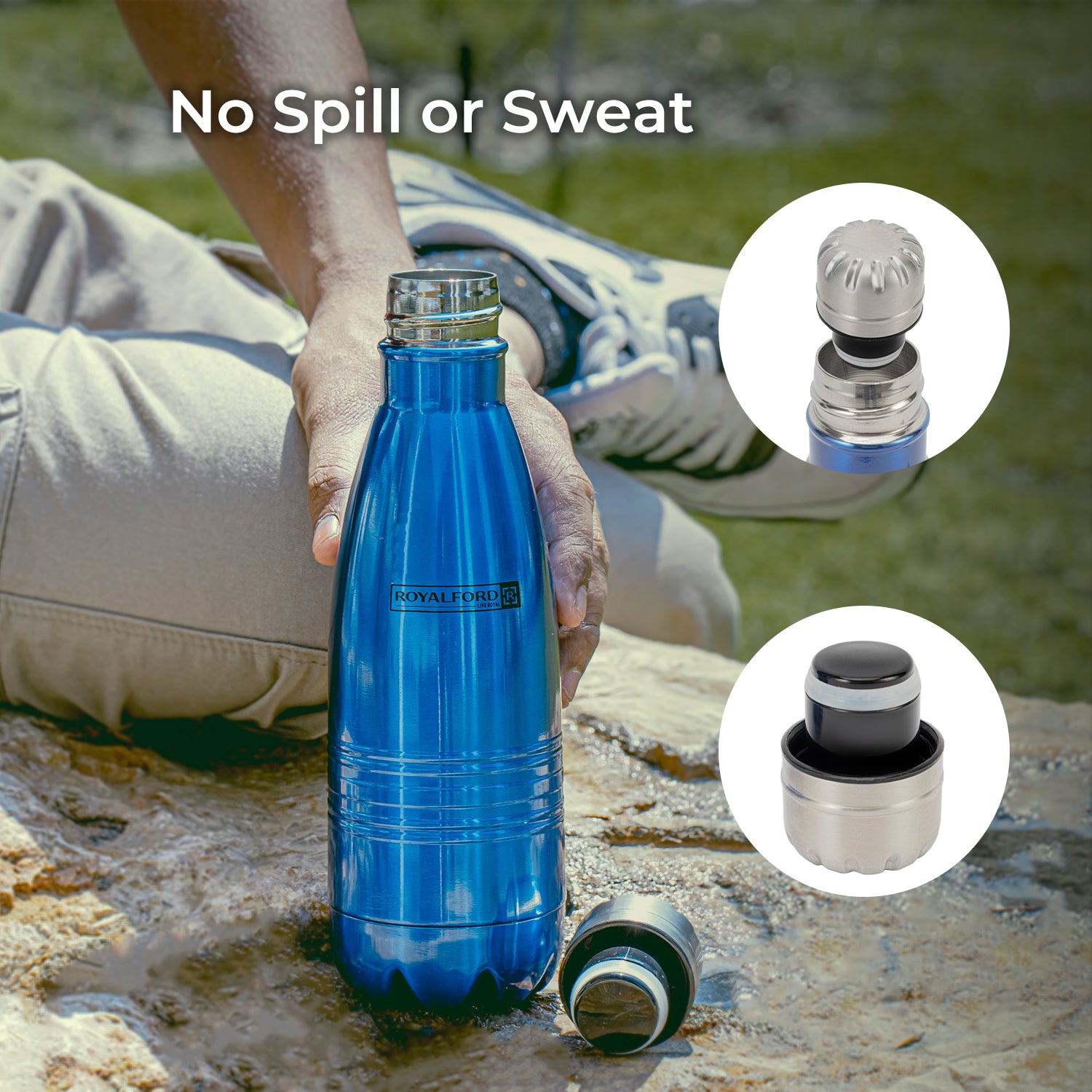 350ml Deep Blue Double-Walled Flask Bottle