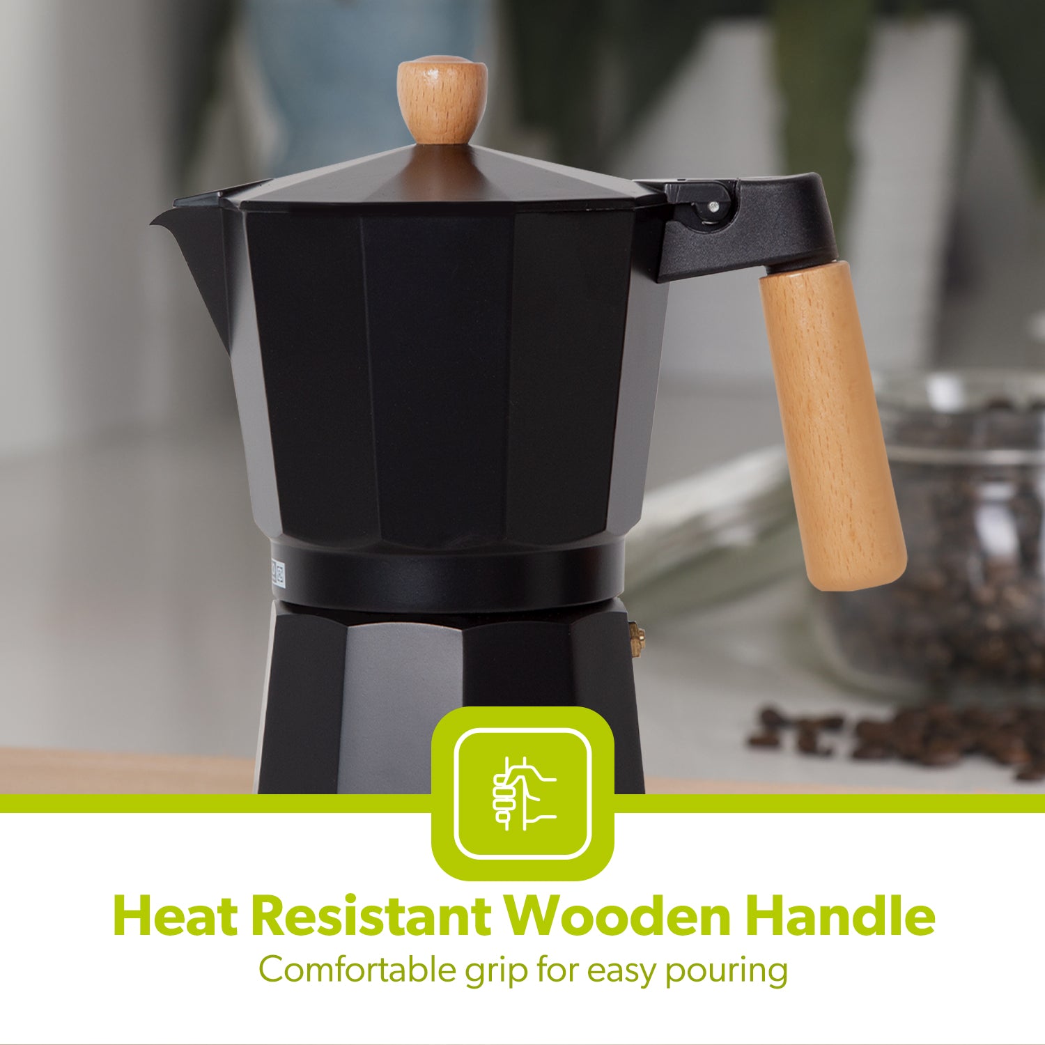 Stovetop Italian Moka Espresso Percolator - 9 Cup Coffee Maker