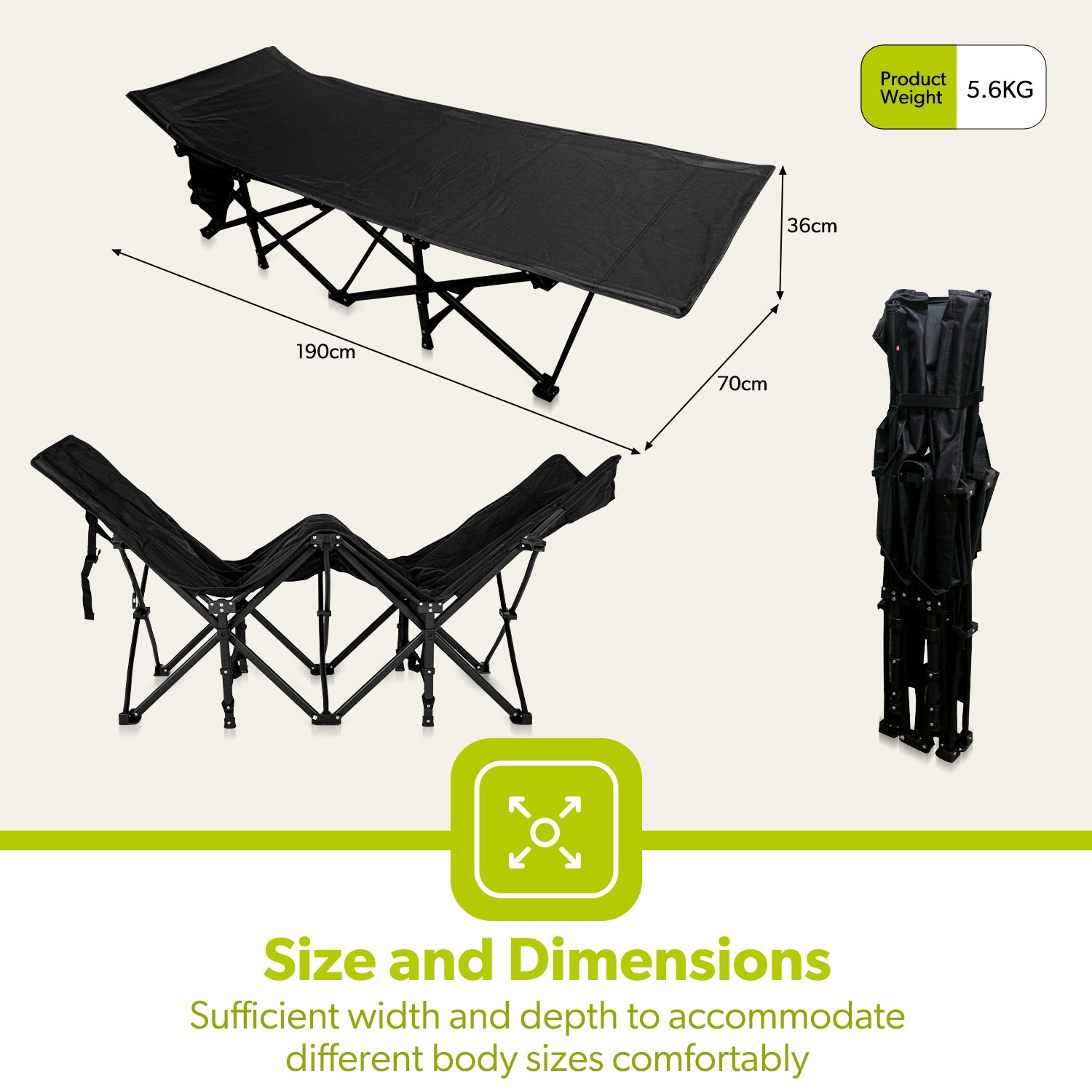 Single Mesh Folding Outdoor and Camping Bed
