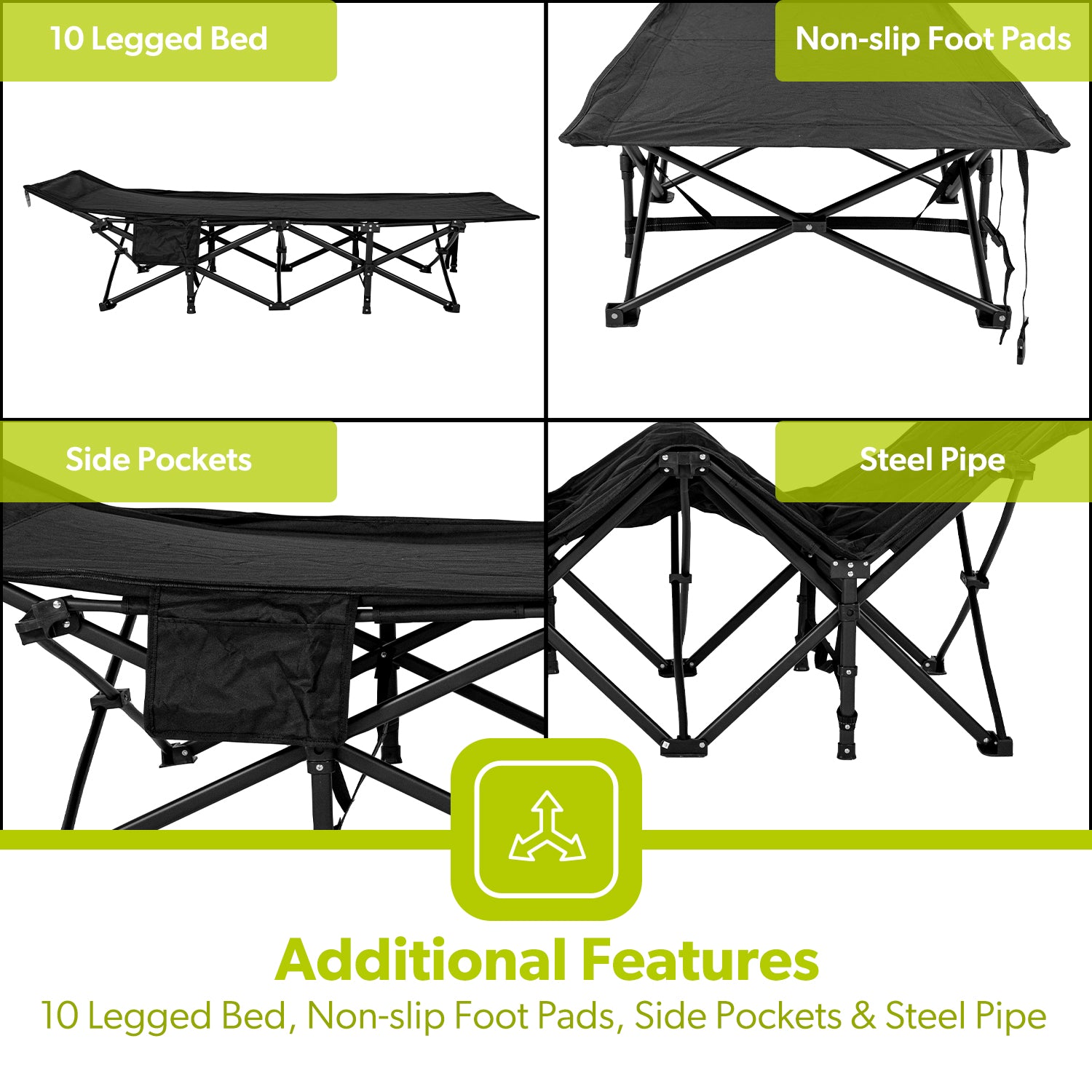 Single Mesh Folding Outdoor and Camping Bed