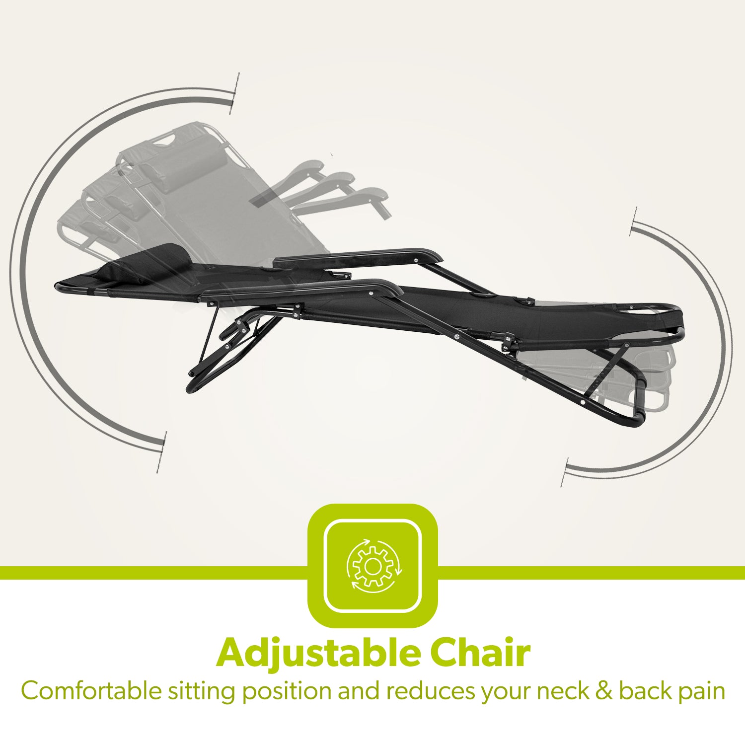 Deluxe 2-In-1 Reclining Mesh Chair & Camping Bed Outdoor Lounger