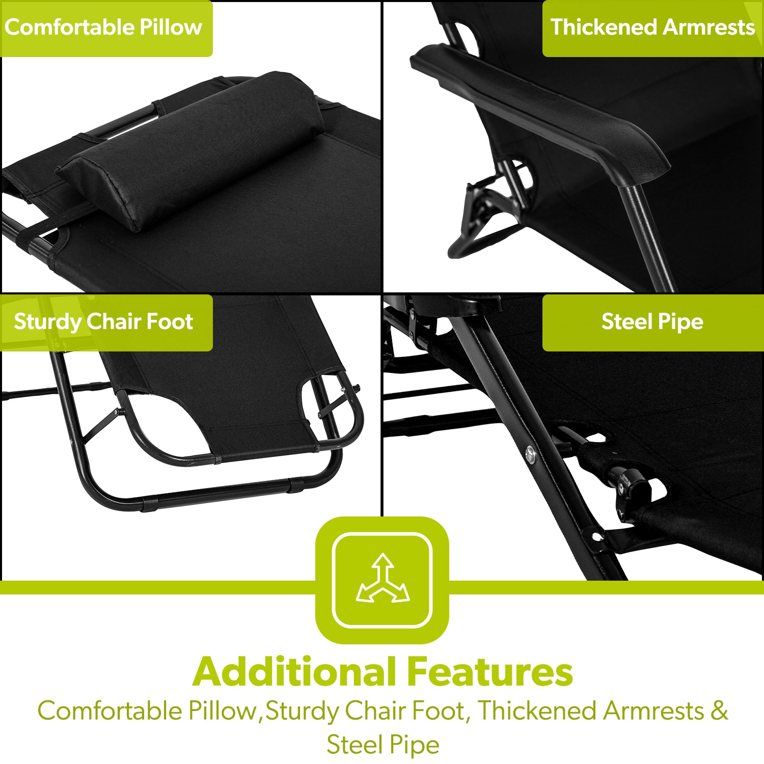 Deluxe 2-In-1 Reclining Mesh Chair & Camping Bed Outdoor Lounger