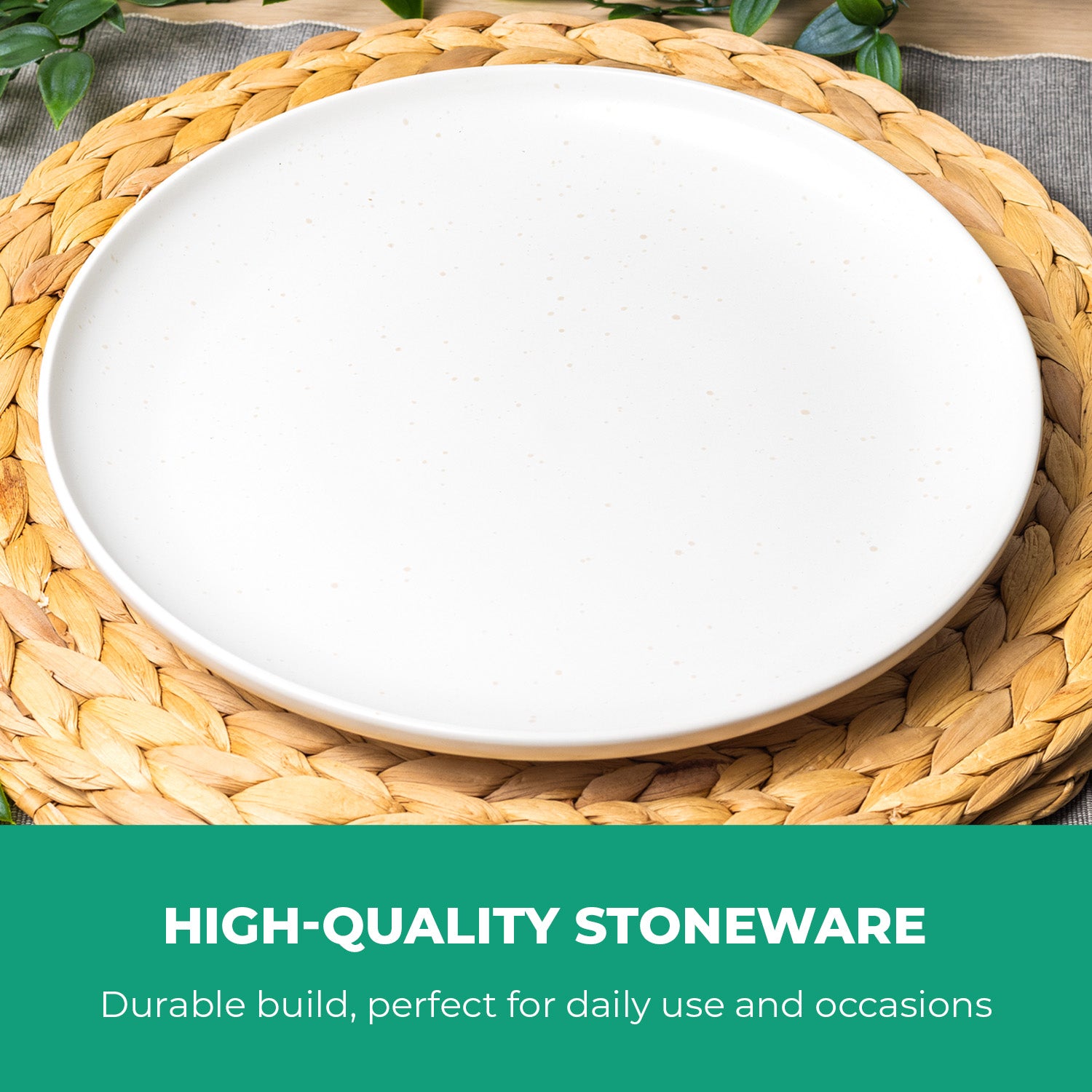16-Piece Stoneware Dinner Set Plates, Bowls and Cups Set
