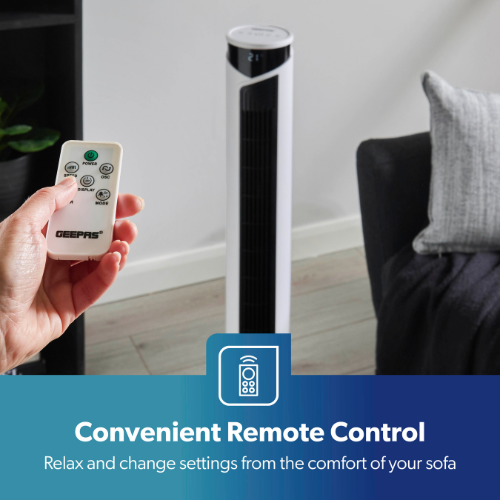 37-Inch Digital Oscillating Tower Fan With Remote Control