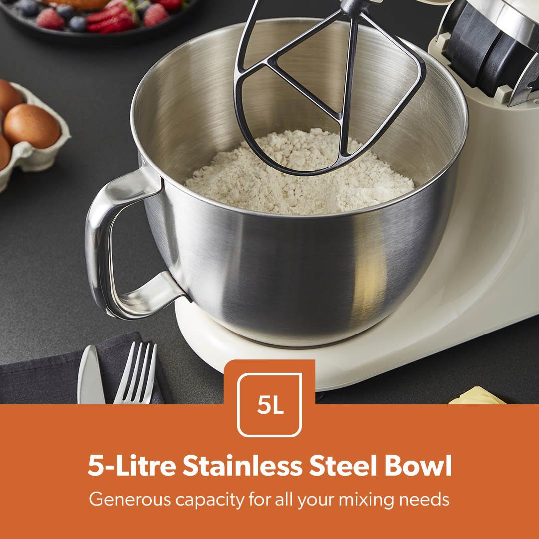 Black & Beige 5L Electric Stand Mixer With Beater 12-Speed