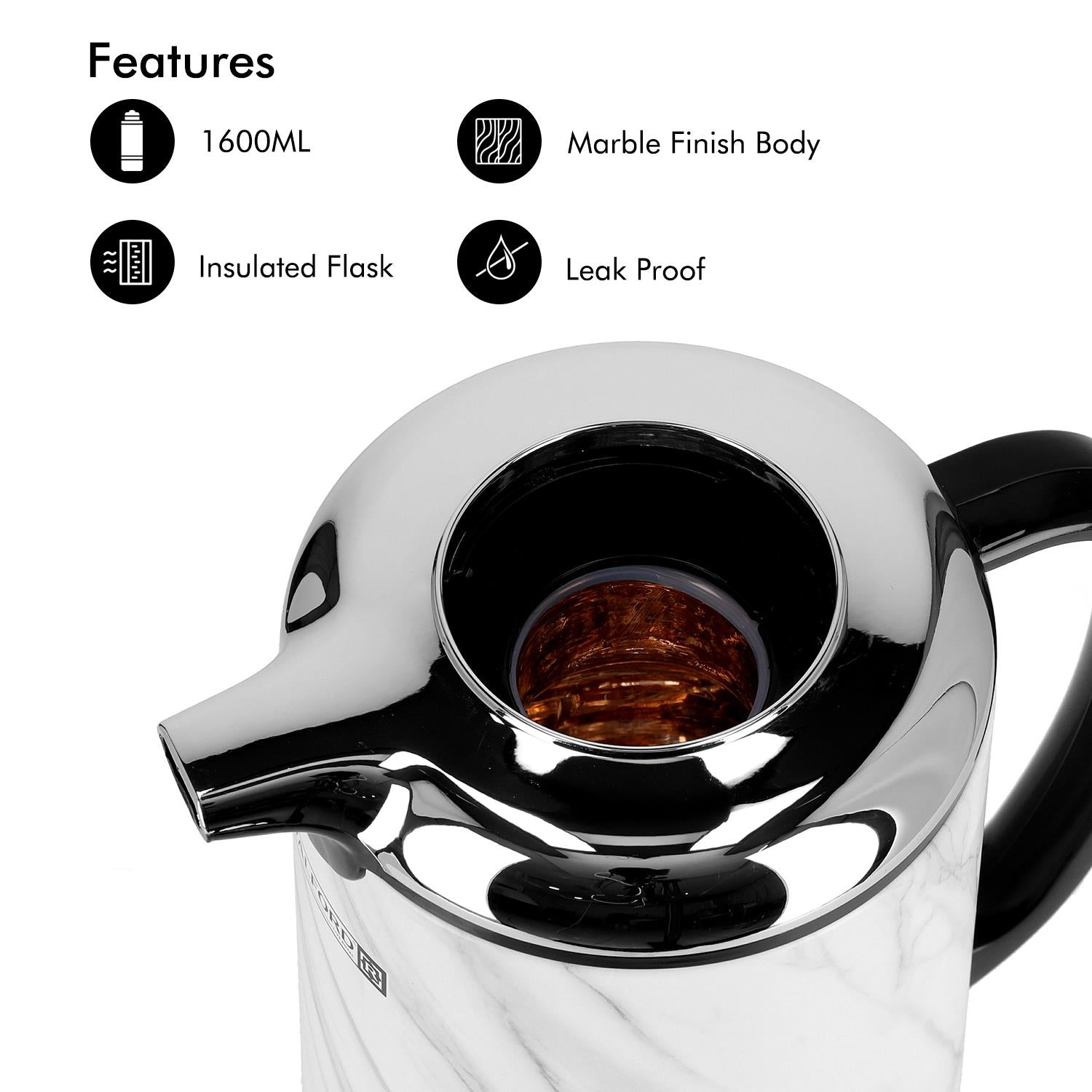 1600ml Double Walled Marble Insulated Vacuum Flask