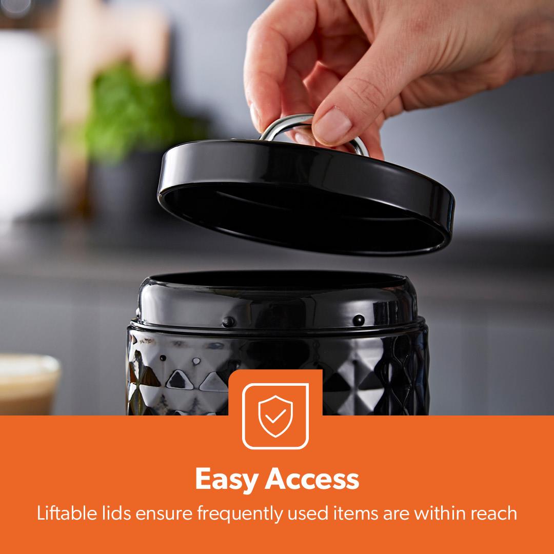 3-Piece Matching Airtight Kitchen Storage Canister Set 1.3L