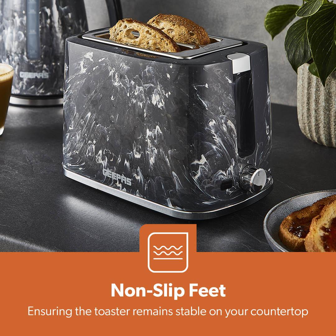 Black 1.7L Cordless Kettle & 2-Slice Bread Toaster Combo