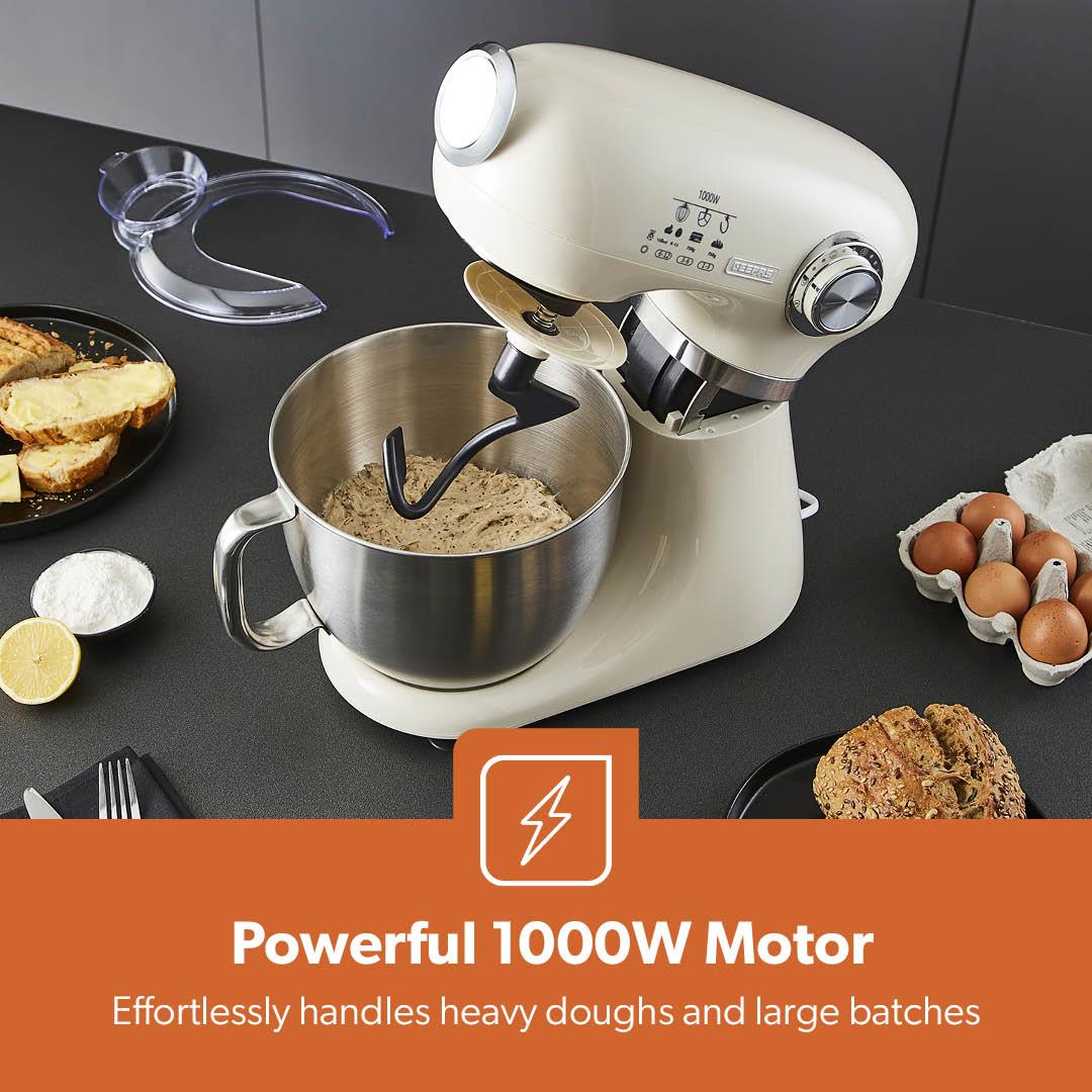 Black & Beige 5L Electric Stand Mixer With Beater 12-Speed