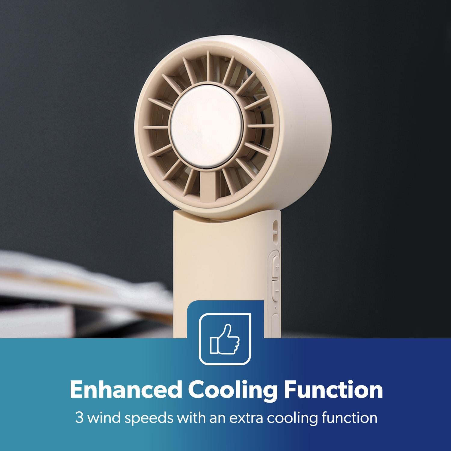 Cream AC Cooler Jet Powered Foldable Handheld Fan