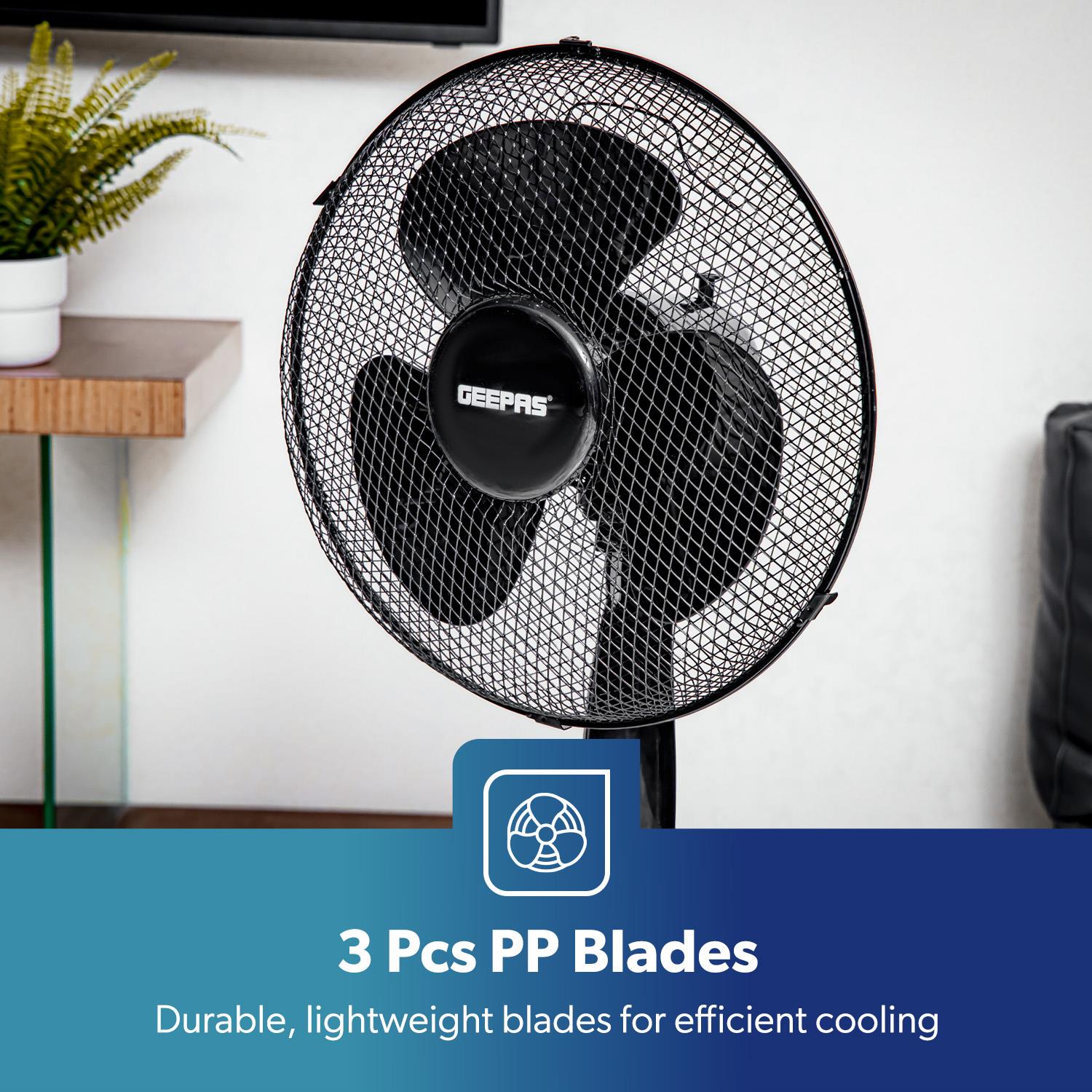 16" Oscillating Pedestal Fan Adjustable Height & 3-Speed