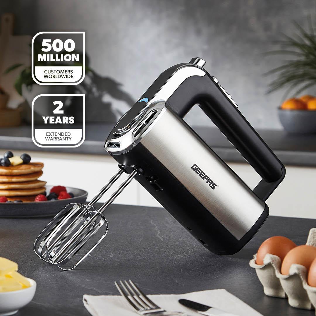 5-Speed Black and Silver Electric Mixer and Whisk 400W