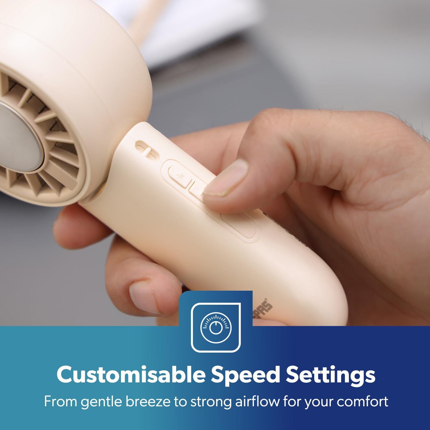 Cream AC Cooler Jet Powered Foldable Handheld Fan