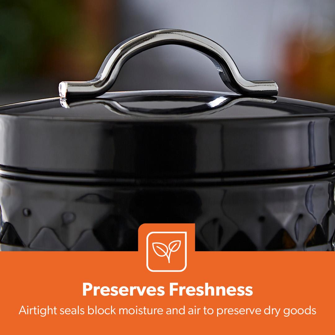 3-Piece Matching Airtight Kitchen Storage Canister Set 1.3L